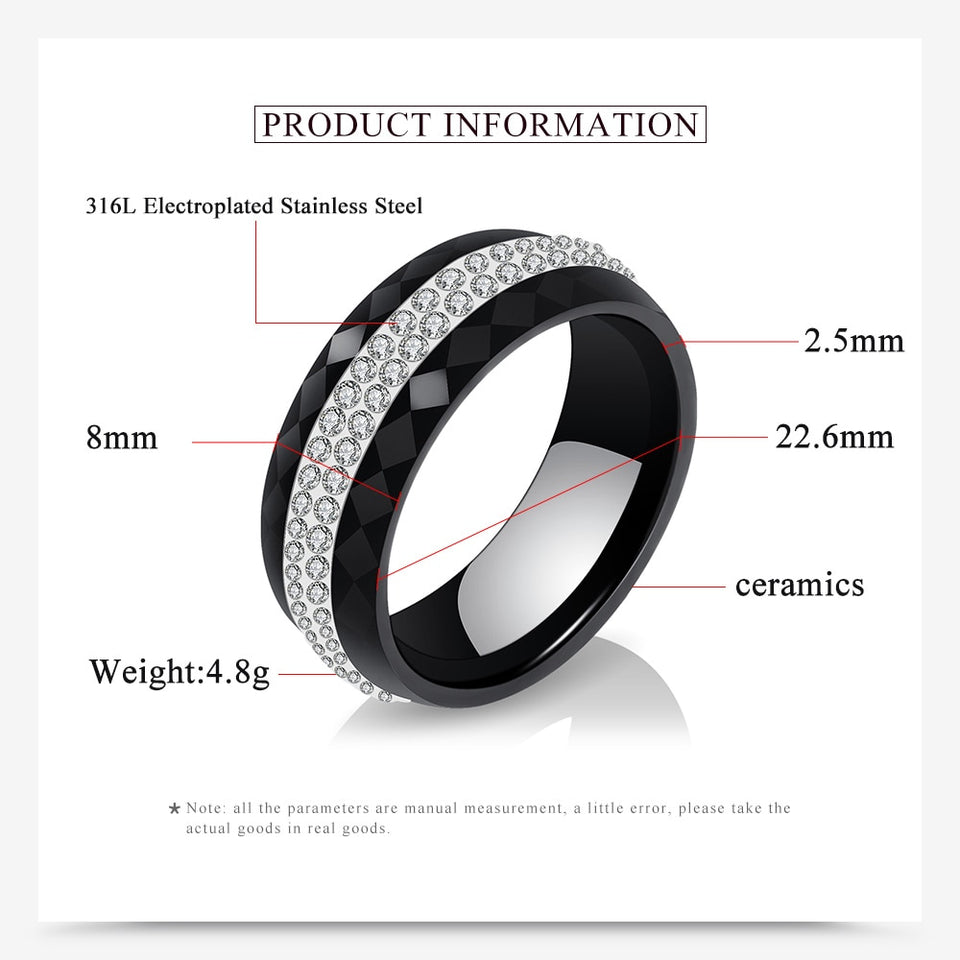 Style Comly Crystal Ceramic Rings for Women