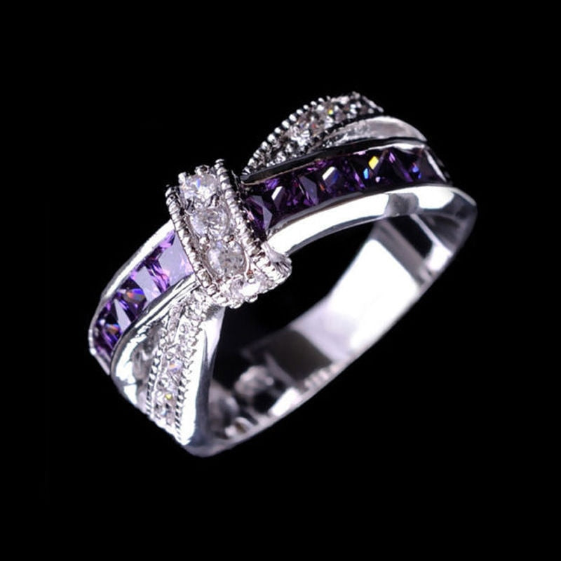 NICE women Purple crystal Lady Ring
