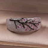 Unique Crystal zircon Shiny Tree branch Rings for Womenw