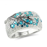 Unique Crystal zircon Shiny Tree branch Rings for Womenw