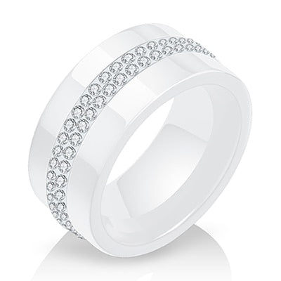 Style Comly Crystal Ceramic Rings for Women