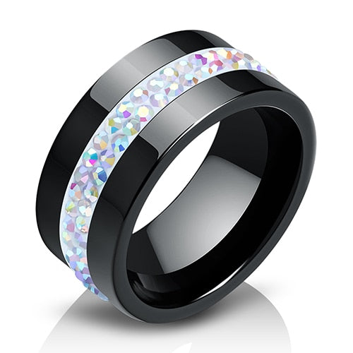Style Comly Crystal Ceramic Rings for Women