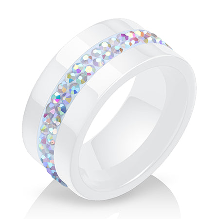 Style Comly Crystal Ceramic Rings for Women
