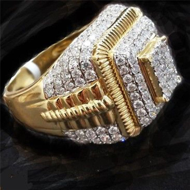 Cool Puffed Marine Micro Paved CZ Stone Rings For Men/Women