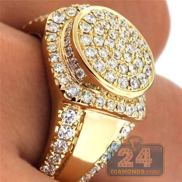 Cool Puffed Marine Micro Paved CZ Stone Rings For Men/Women