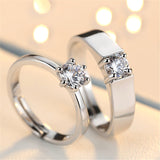 Rhodium Plated Adjustable Couples Rings