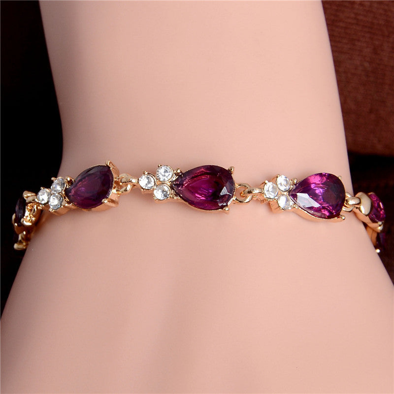 Romantic Zirconia Leaf Bracelet