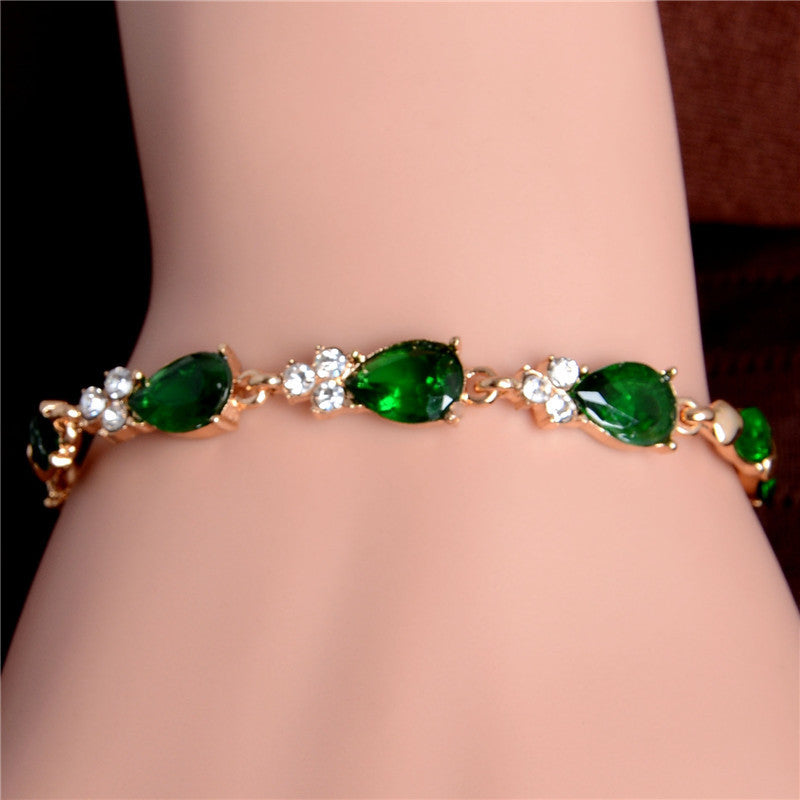 Romantic Zirconia Leaf Bracelet