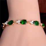 Romantic Zirconia Leaf Bracelet