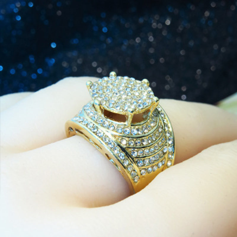 Full Cubic Zircon Bling Iced Out Men/women Ring