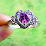 LuLu Wedding Engagement Pink & White CZ Silver 925 Ring