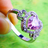 LuLu Wedding Engagement Pink & White CZ Silver 925 Ring