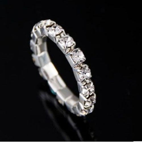 Classic LuLu Multi Row Diamante Stretch Rings For Women