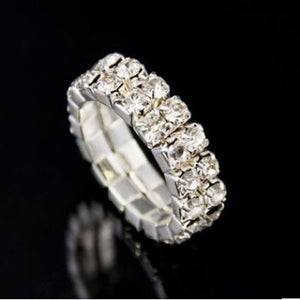 Classic LuLu Multi Row Diamante Stretch Rings For Women