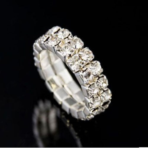 Classic LuLu Multi Row Diamante Stretch Rings For Women