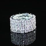 Classic LuLu Multi Row Diamante Stretch Rings For Women