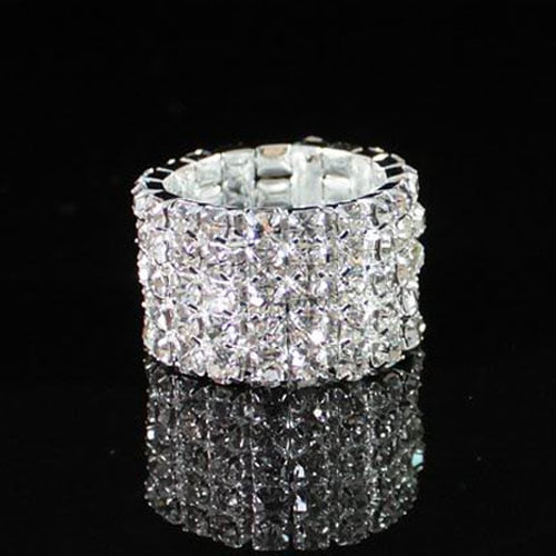 Classic LuLu Multi Row Diamante Stretch Rings For Women