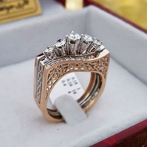 Austrian Crystals White Zircon Ring 2Pcs/Set