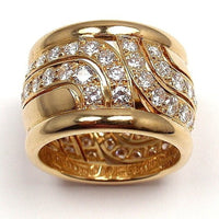 Unique Style Crystal Gold Wide Big Party Finger Ring
