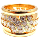 Unique Style Crystal Gold Wide Big Party Finger Ring