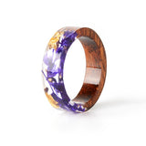 Handmade Dried Flowers Plants Inside Resin Ring