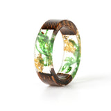 Handmade Dried Flowers Plants Inside Resin Ring