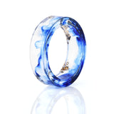 Transparent Handmade Dried Flower Resin Rings for Women