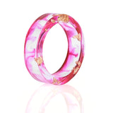 Transparent Handmade Dried Flower Resin Rings for Women