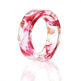 Transparent Handmade Dried Flower Resin Rings for Women
