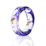 Transparent Handmade Dried Flower Resin Rings for Women