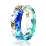 Transparent Handmade Dried Flower Resin Rings for Women