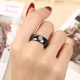 Unisex LuLu Fashion Exquisite Rhinestone Ceramic Ring for gift