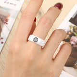Unisex LuLu Fashion Exquisite Rhinestone Ceramic Ring for gift