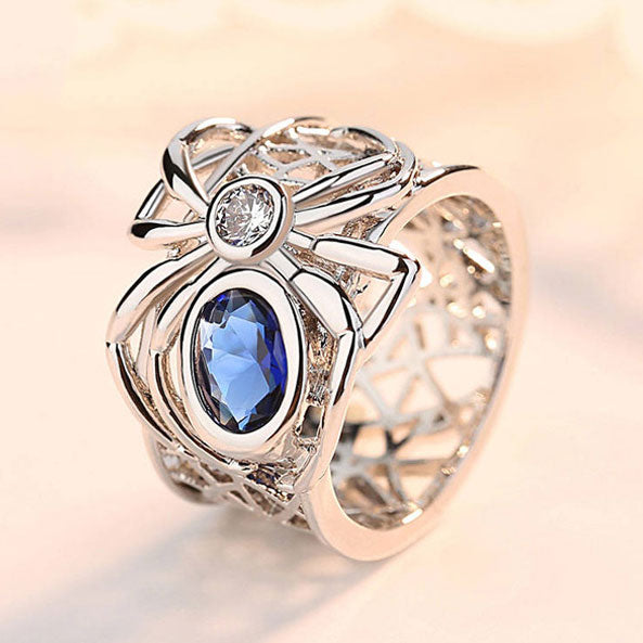 Blue Crystal Stone AAA Cubic Zirconia Romantic Ring