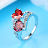 LuLu Double Heart Rainbow princess Ring