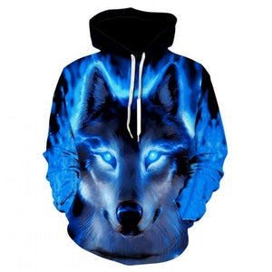 Blue Make Wolf Hoodies Men / Women