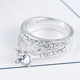 2Pcs/set Charm Lovers Crystal Ring For Women/Men