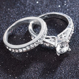 2Pcs/set Charm Lovers Crystal Ring For Women/Men