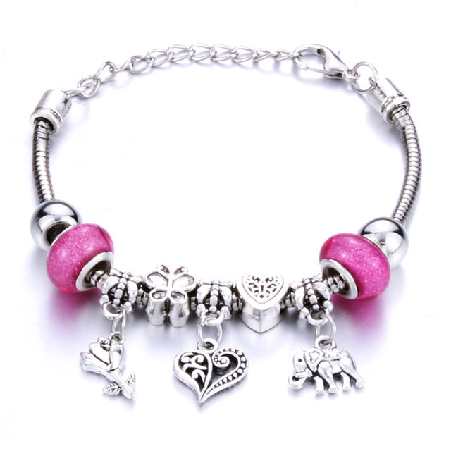 Romantic Love Heart Key and Lock Bracelet