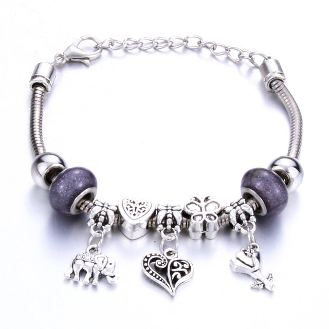 Romantic Love Heart Key and Lock Bracelet