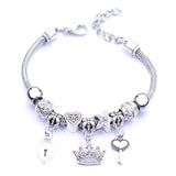 Romantic Love Heart Key and Lock Bracelet