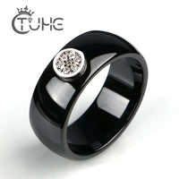 Unisex LuLu Fashion Exquisite Rhinestone Ceramic Ring for gift