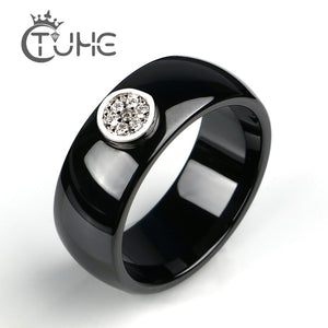 Unisex LuLu Fashion Exquisite Rhinestone Ceramic Ring for gift