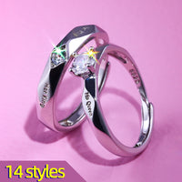 Couple Pledge Love Token Re sizable Ring Sets