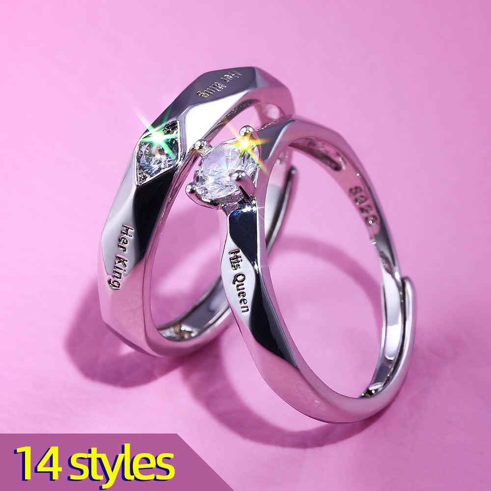 Couple Pledge Love Token Re sizable Ring Sets