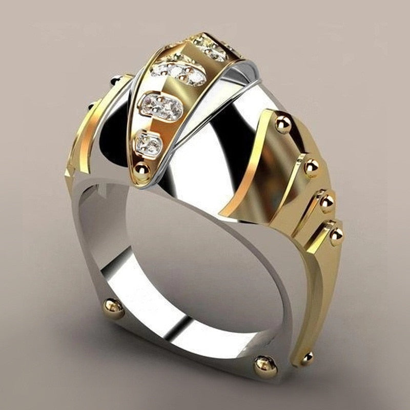 LuLu Geometric Ring Men Gold Silver Finger Rings