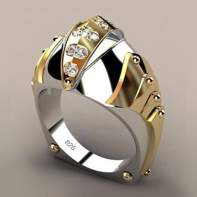 LuLu Geometric Ring Men Gold Silver Finger Rings