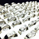 Wholesale bulk lots 50pcs mix styles women's rhinestone stainless steel jewelry finger rings