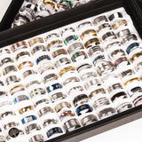 Wholesale Bulk Lots 50pcs Rings Mix Styles Top unisex Fashion colorful Stainless Steel Wedding Ring