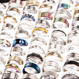 Wholesale Bulk Lots 50pcs Rings Mix Styles Top unisex Fashion colorful Stainless Steel Wedding Ring